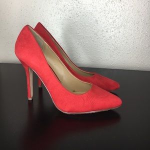 Cherry red pumps